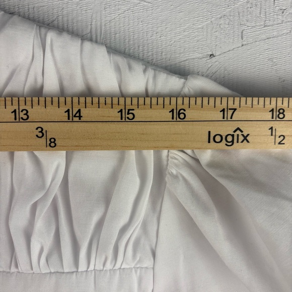 Jayelle Feminine Elegant White Button-Up Women's Top Cottagecore Poofy Sleeves M - Picture 5 of 9